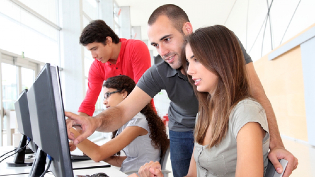 Group of young people in training course